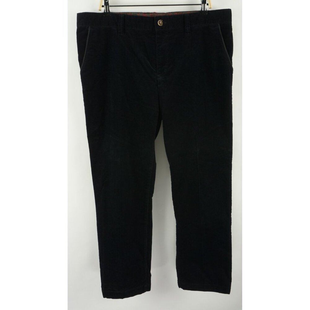 Alberto‎ Lou T400 Corduroy Men's 40 x 30 Slim Black Flat Stretch Ceramica Pants